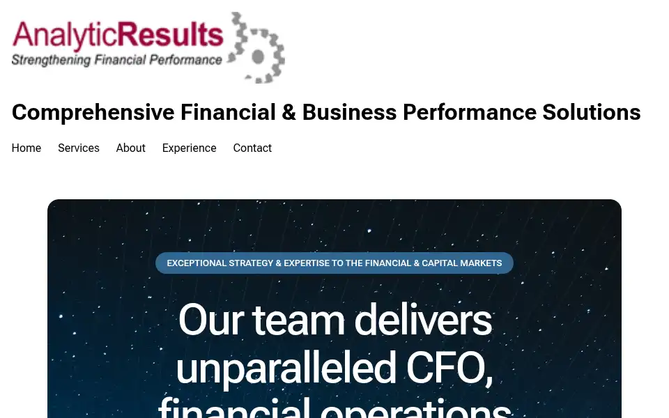 Screenshot of analyticresults.com