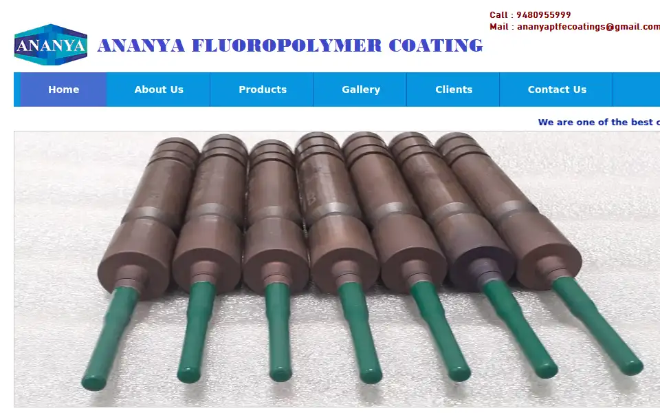 Screenshot of ananyacoatings.com