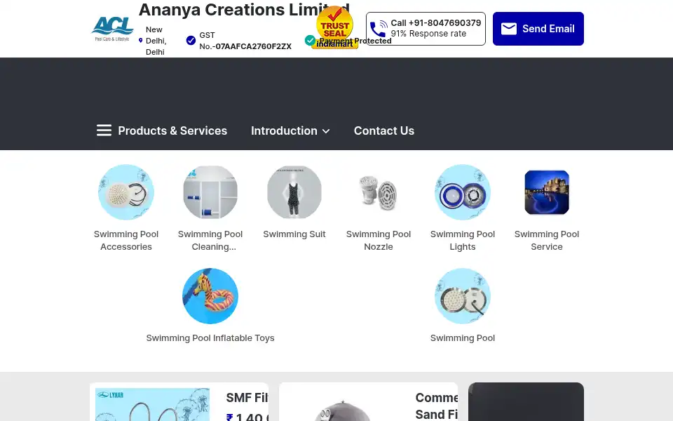 Screenshot of ananyapools.co.in