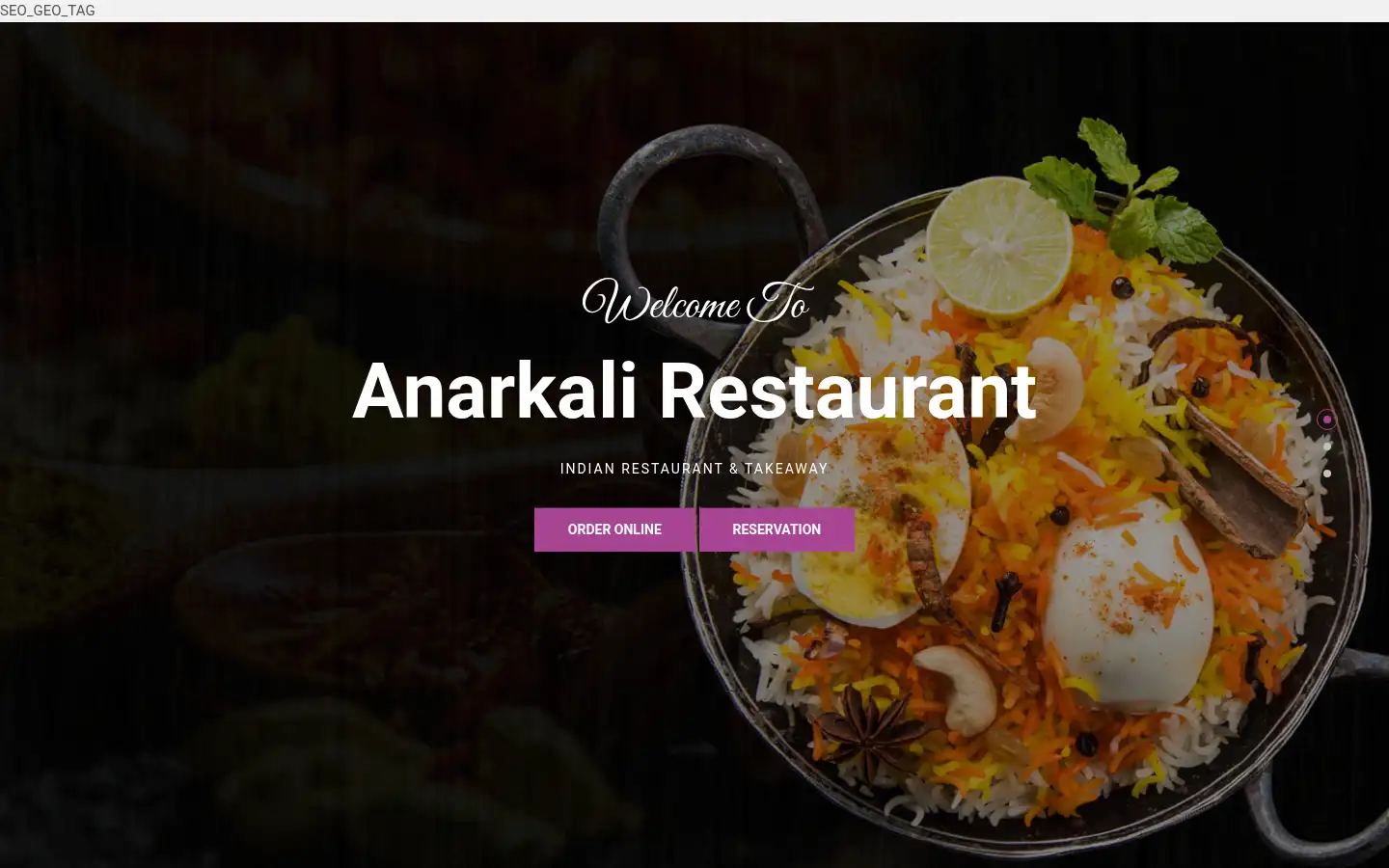 Screenshot of anarkalirestaurant.co.uk