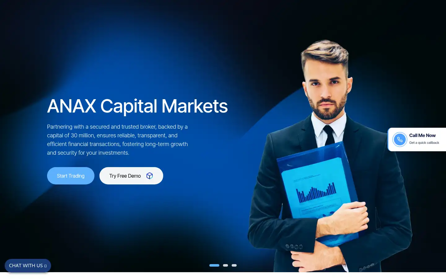 Screenshot of anaxcapitalmarkets.com
