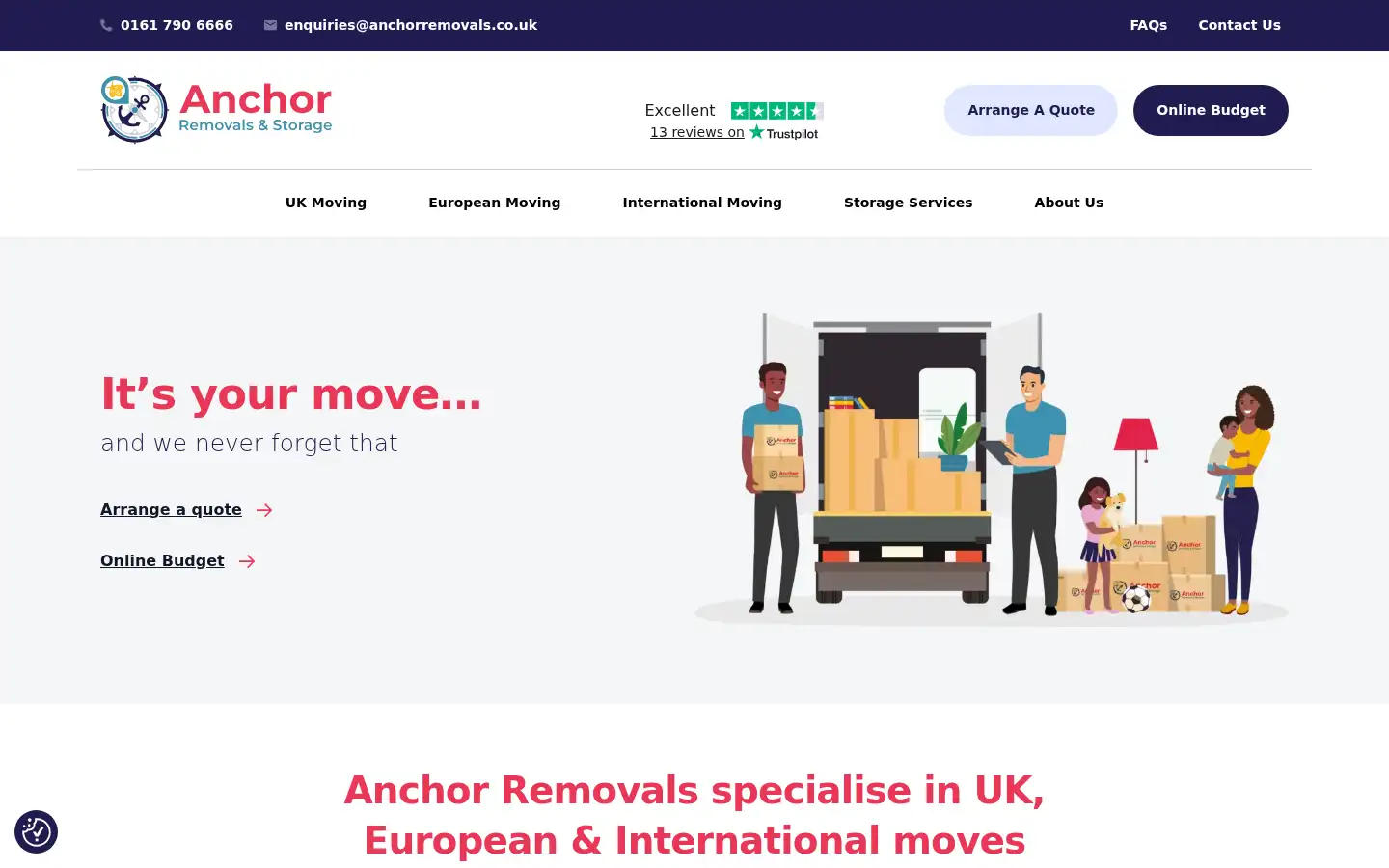 Screenshot of anchorremovals.co.uk