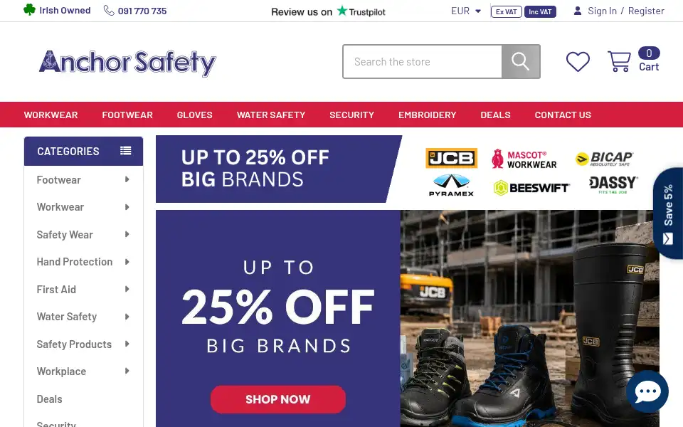 Screenshot of anchorsafety.ie