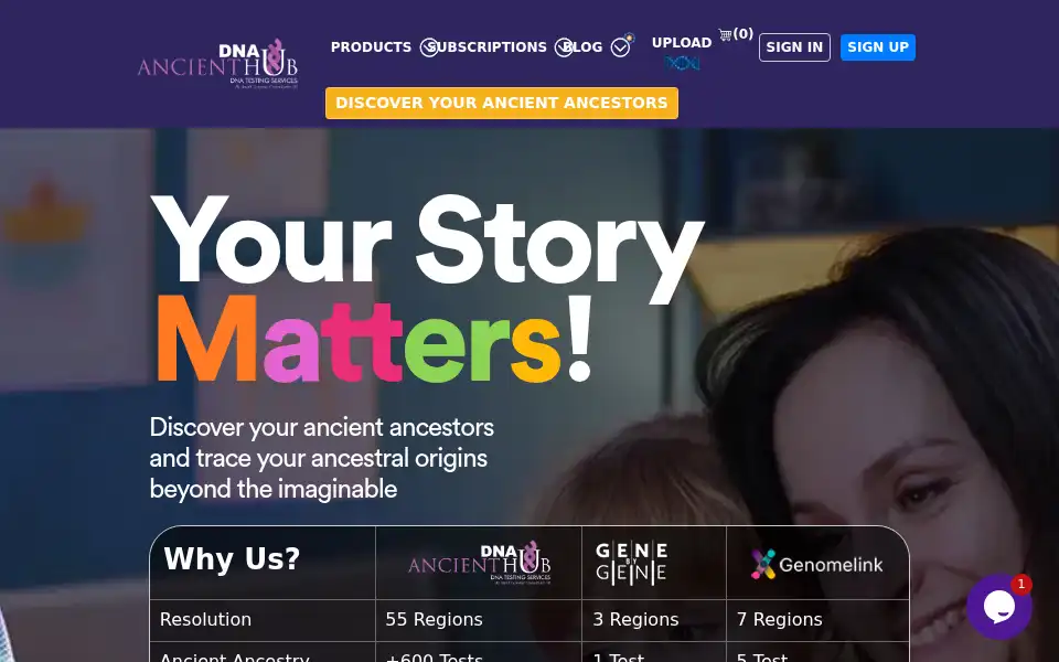 Screenshot of ancientdnahub.com