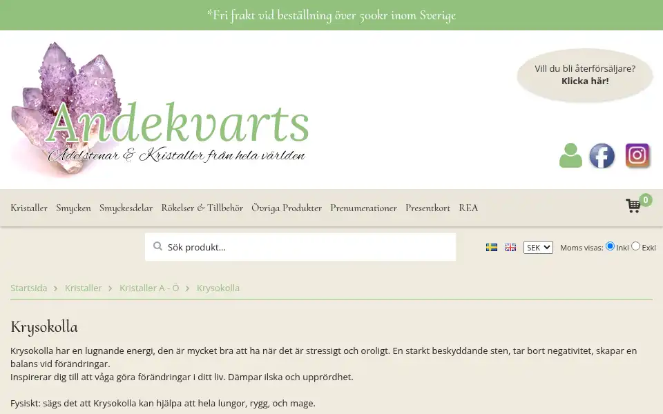 Screenshot of andekvarts.se