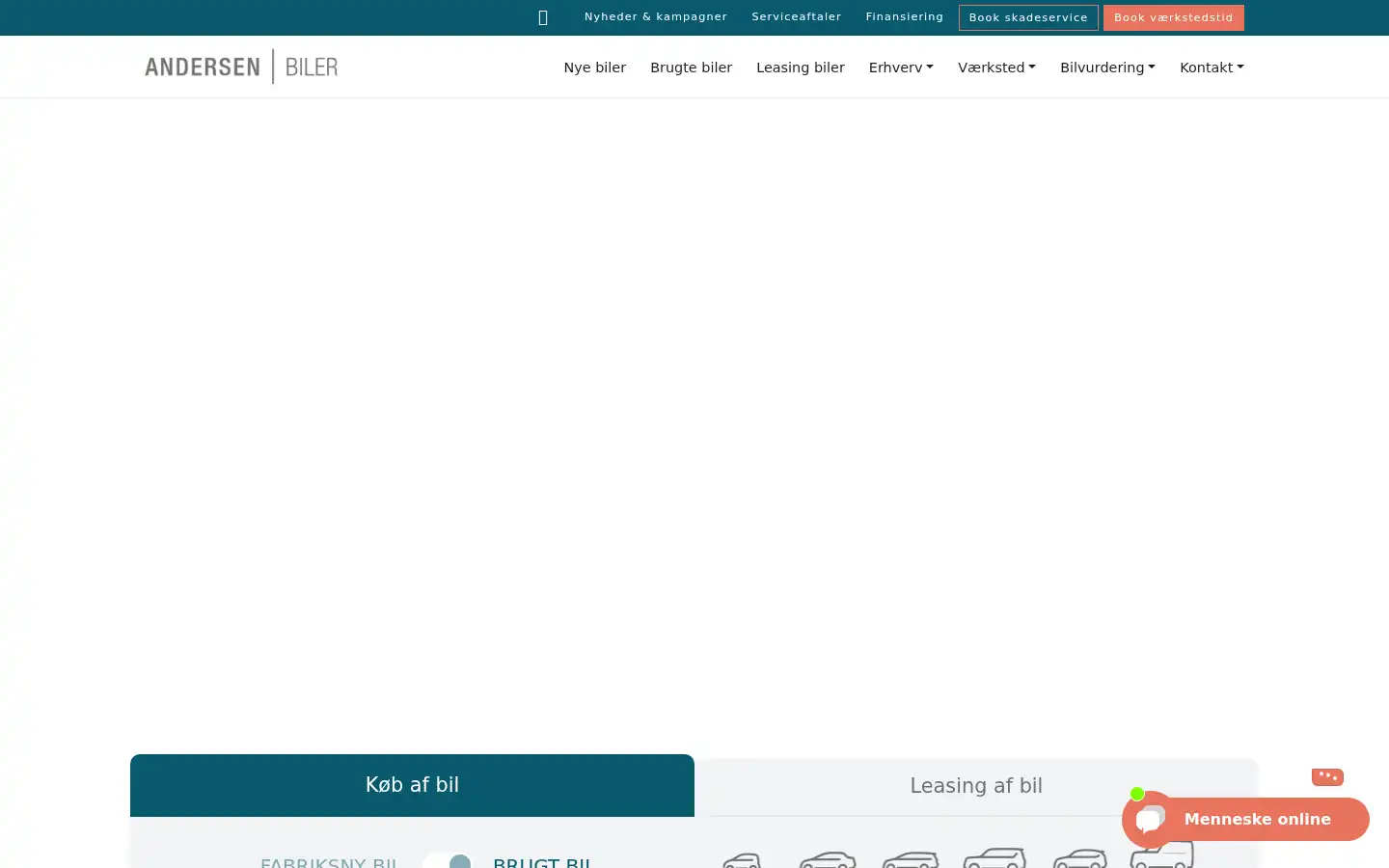 Screenshot of andersenbiler.dk