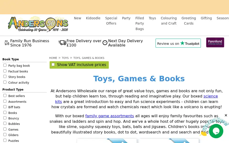 Screenshot of andersonswholesale.co.uk