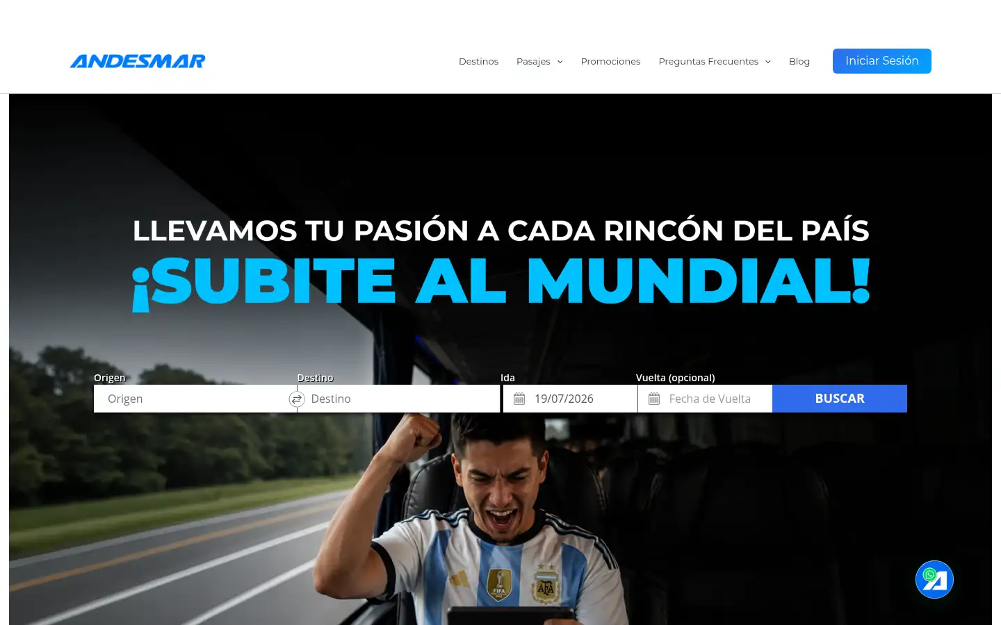 Screenshot of andesmar.com.ar