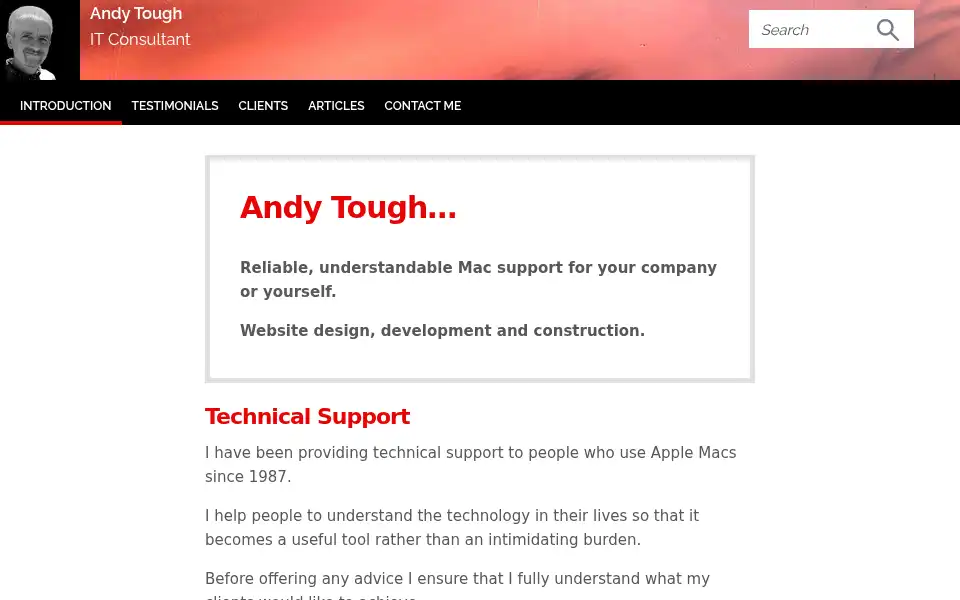 Screenshot of andytough.co.uk