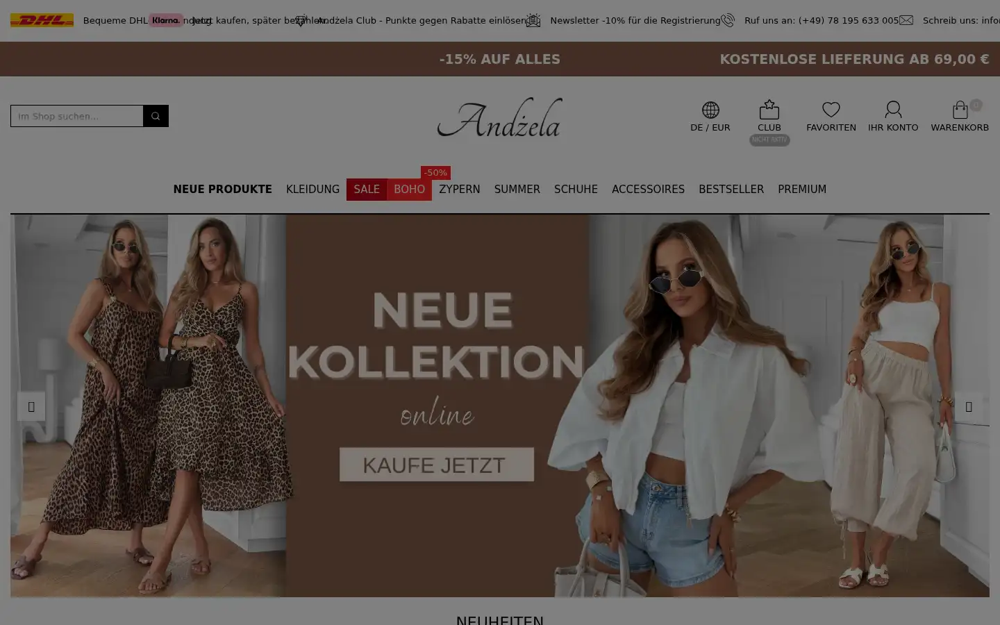 Screenshot of andzela.de