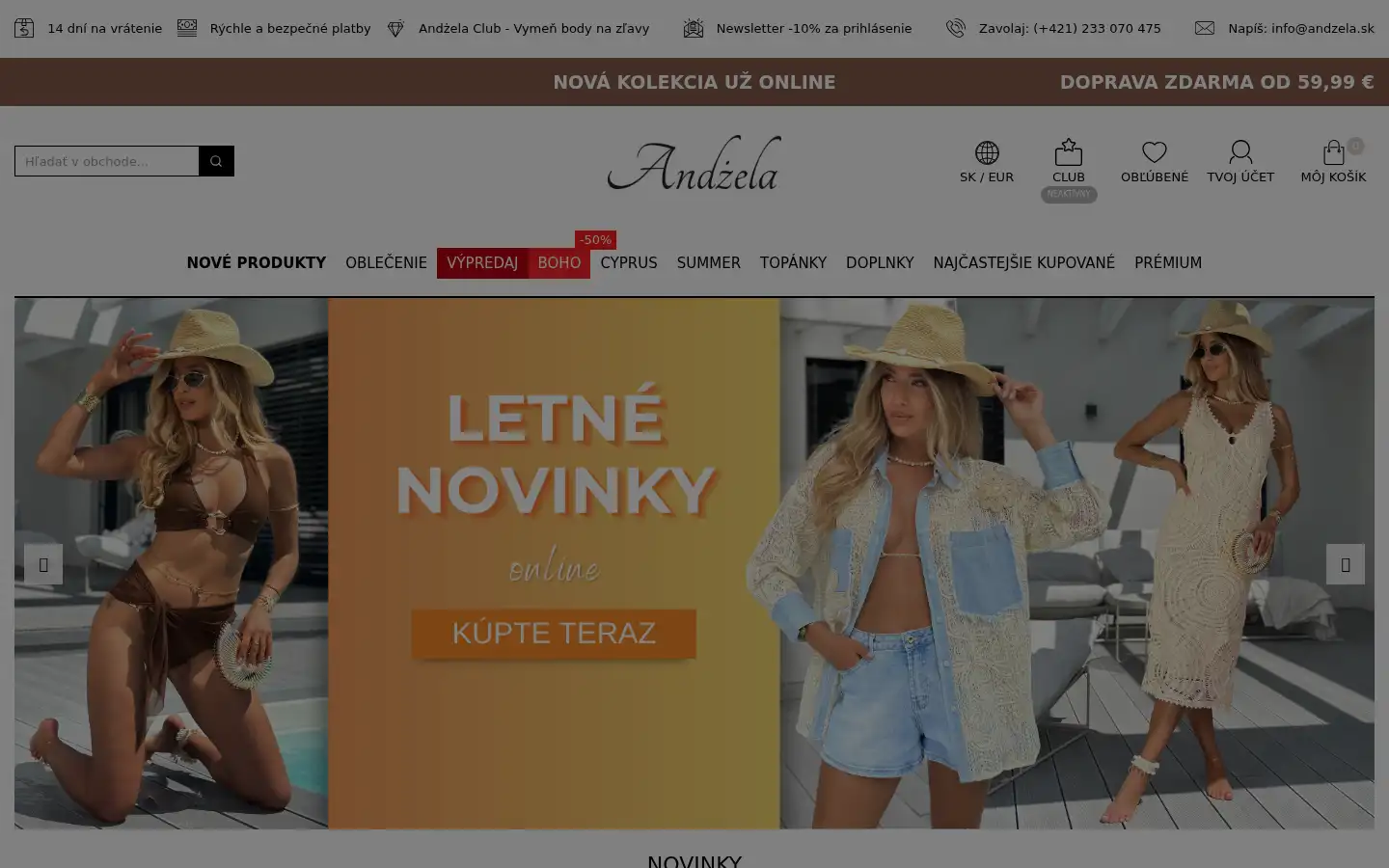 Screenshot of andzela.sk