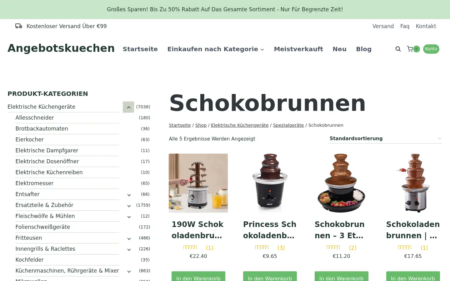 Screenshot of angebotskuechen.de