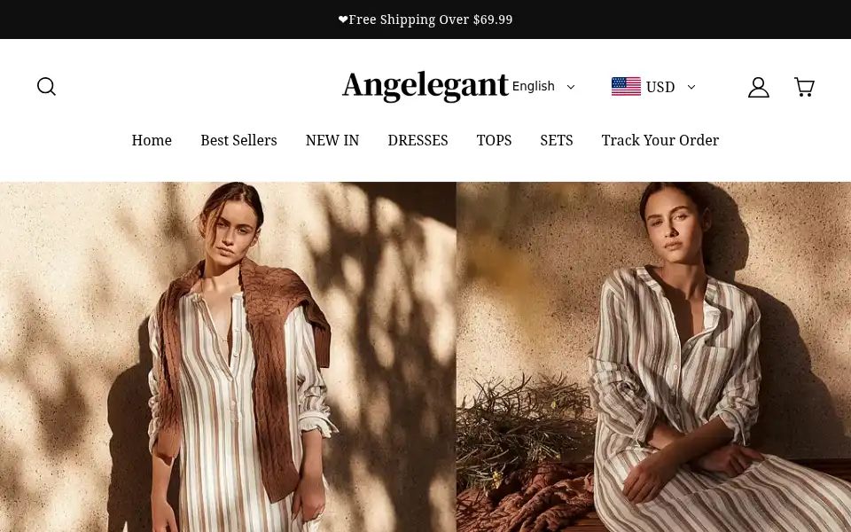 Screenshot of angelegant.com