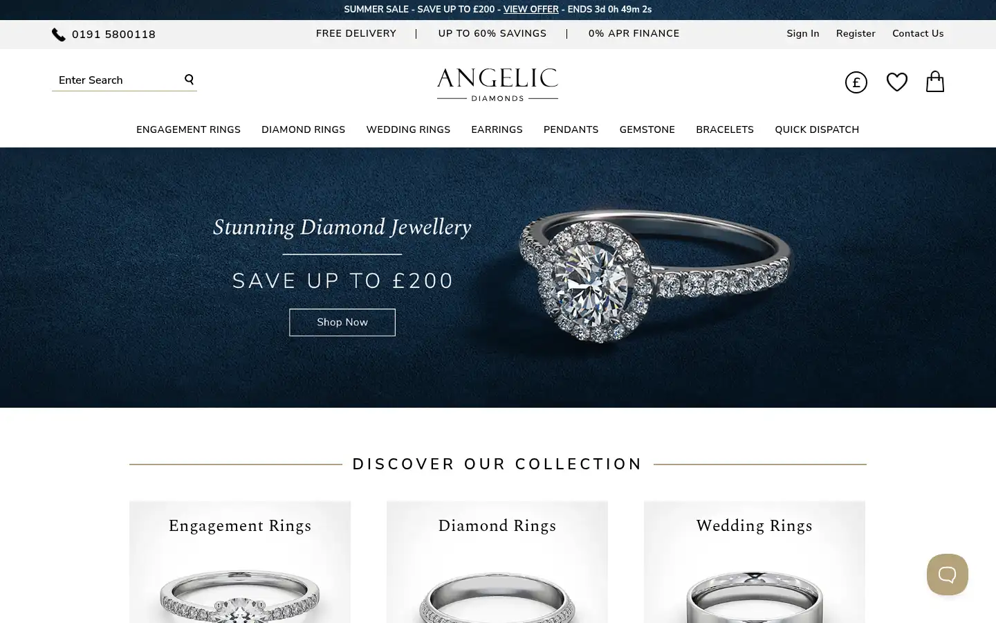 Screenshot of angelicdiamonds.com