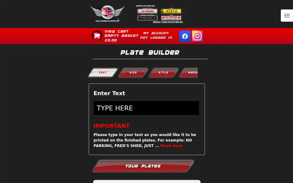 Screenshot of angelplates.net
