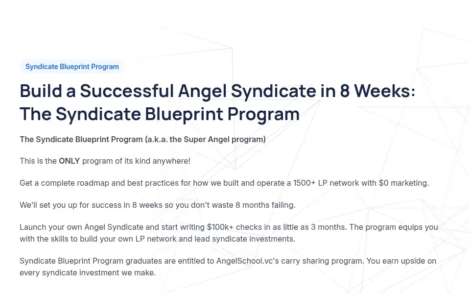 Screenshot of angelschool.vc
