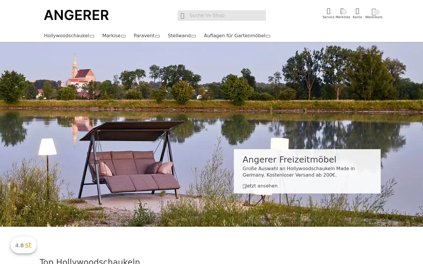 Screenshot of angerer-freizeitmoebel.de