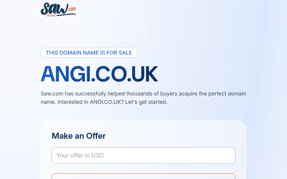 Screenshot of angi.co.uk