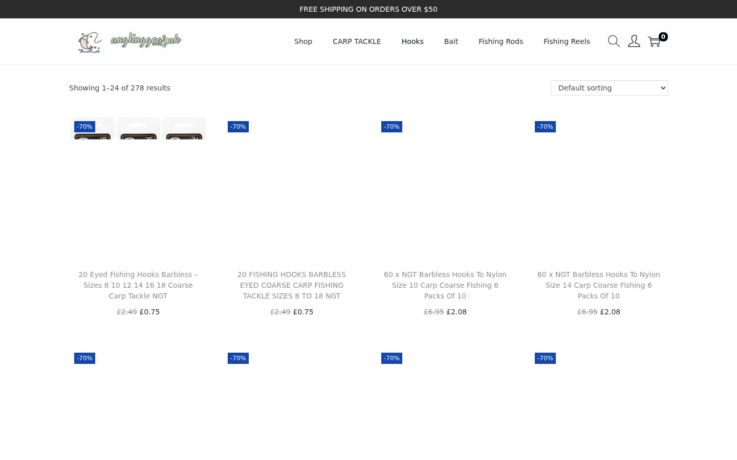 Screenshot of anglinggearuk.com