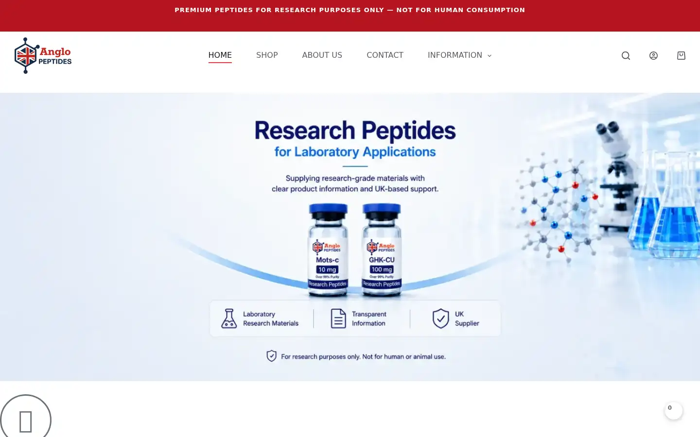 Screenshot of anglopeptides.com