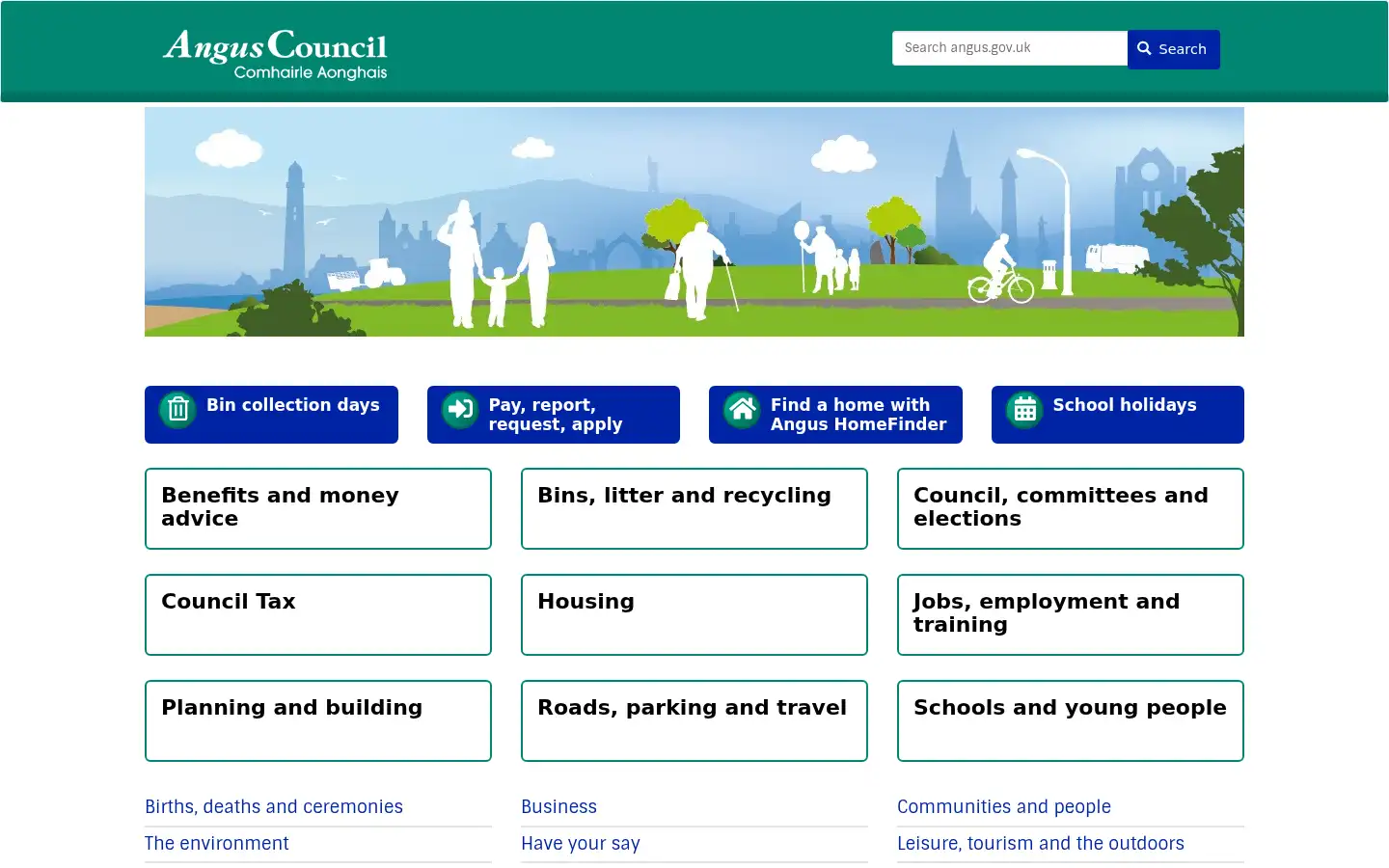 Screenshot of angus.gov.uk
