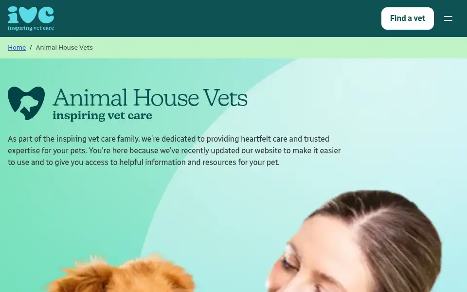 Screenshot of animalhousevets.com
