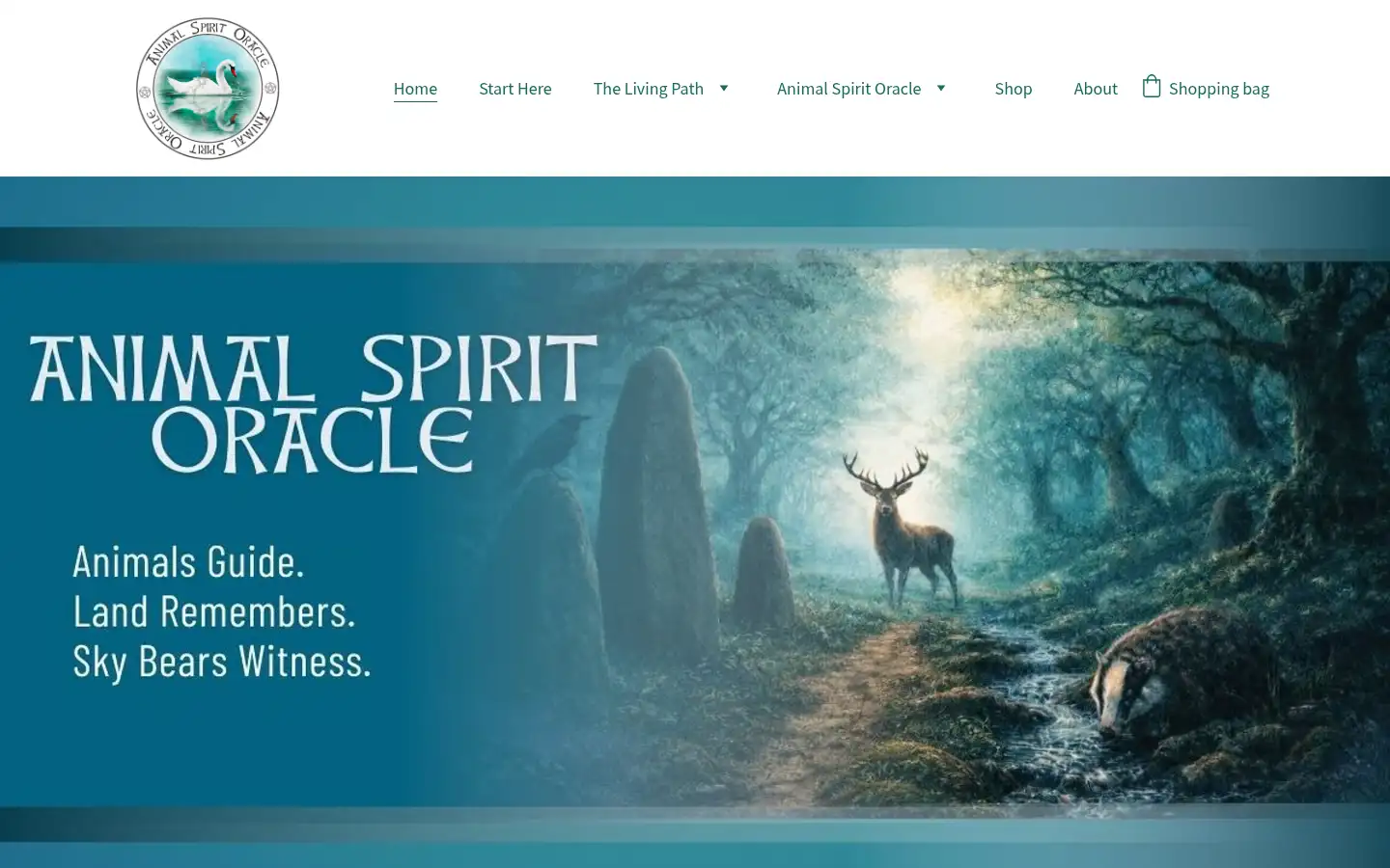 Screenshot of animalspiritoracle.com