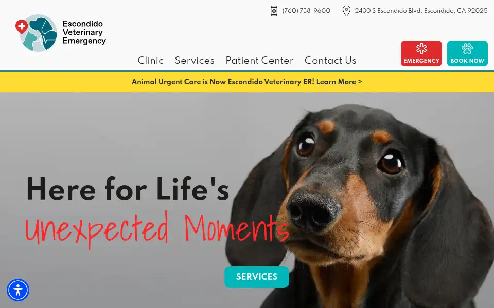 Screenshot of animalurgentcare.com