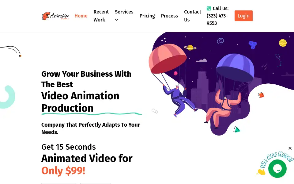 Screenshot of animationsharks.com