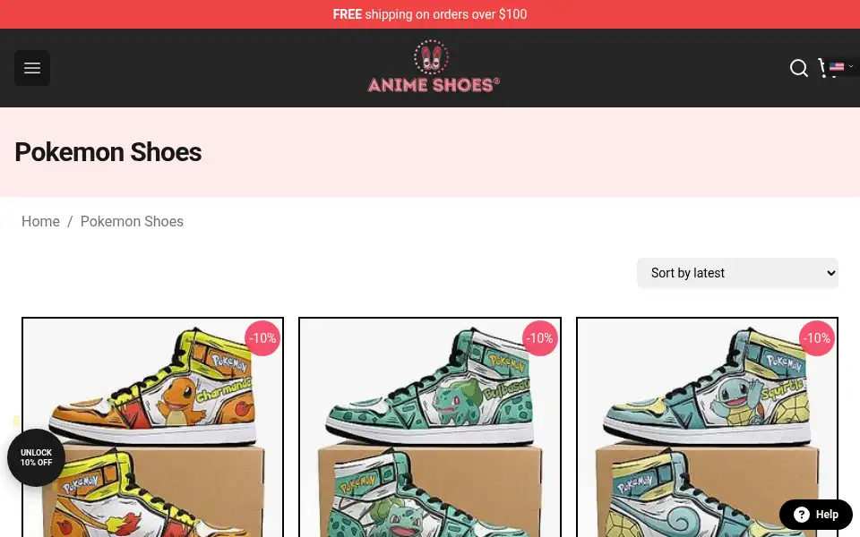 Screenshot of anime-shoes.com