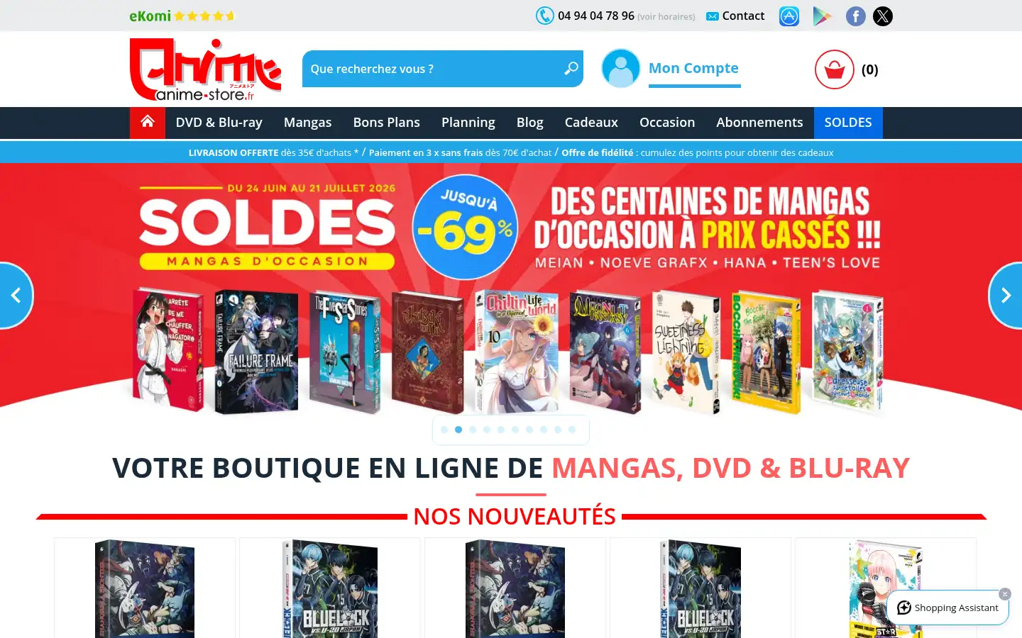 Screenshot of anime-store.fr