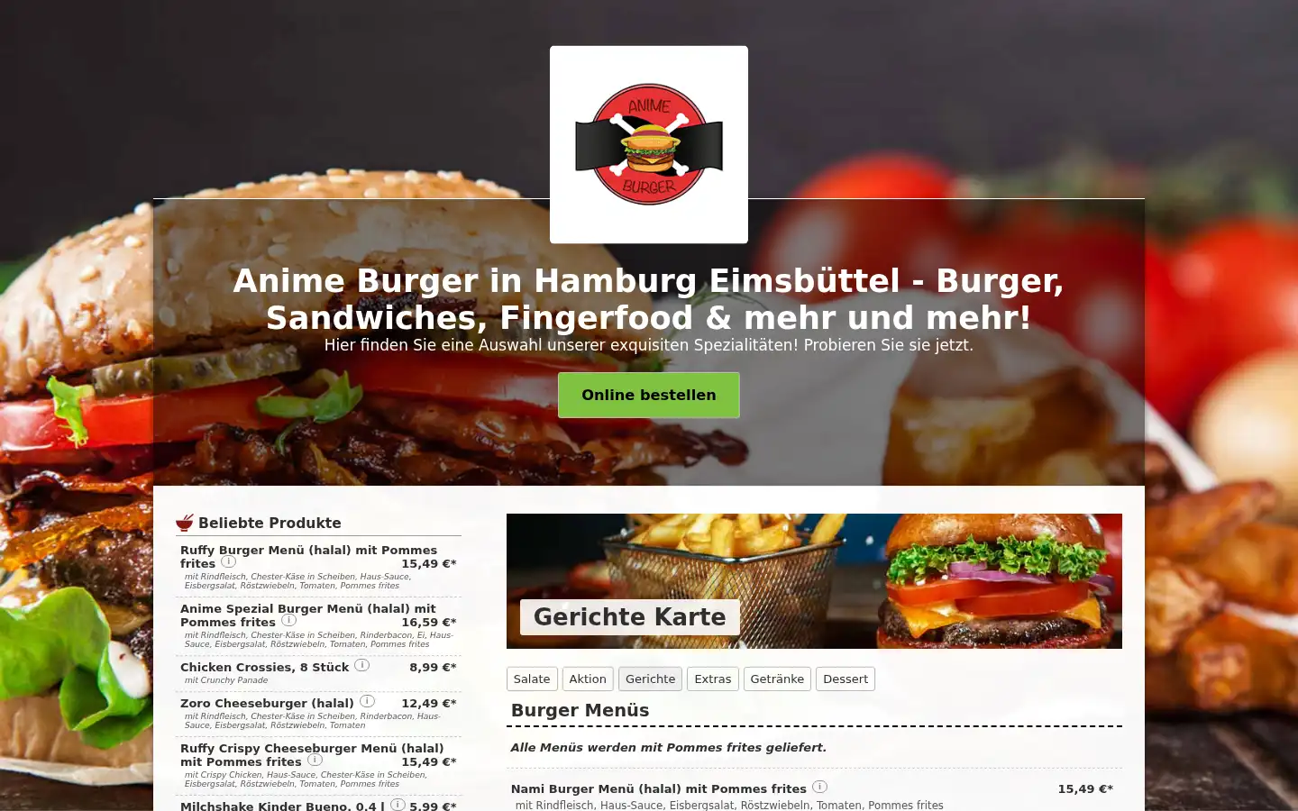 Screenshot of animeburger.de