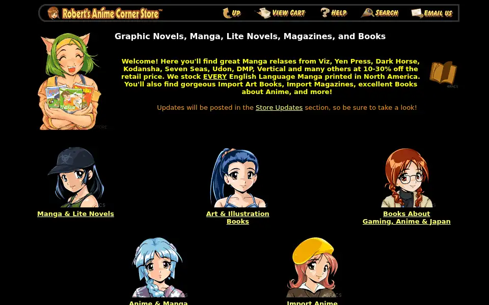 Screenshot of animecornerstore.com