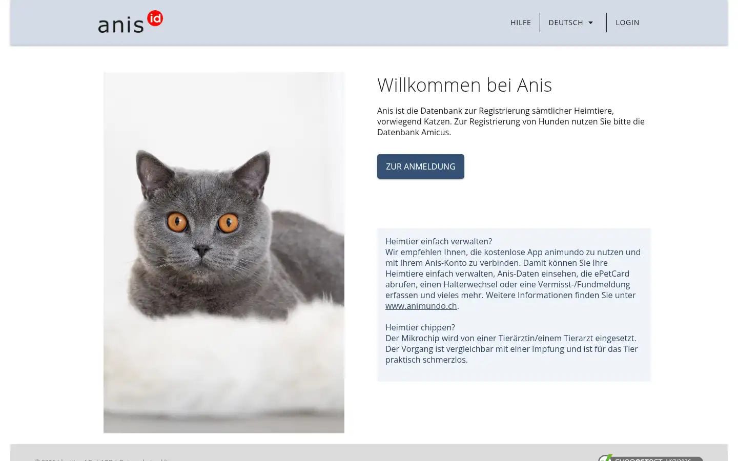 Screenshot of anis.ch