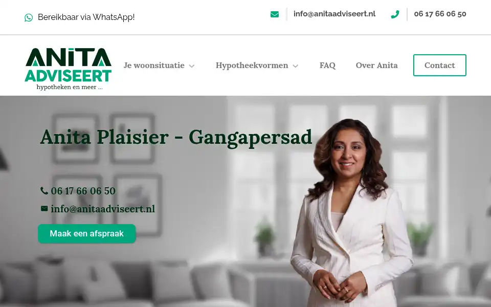Screenshot of anitaadviseert.nl