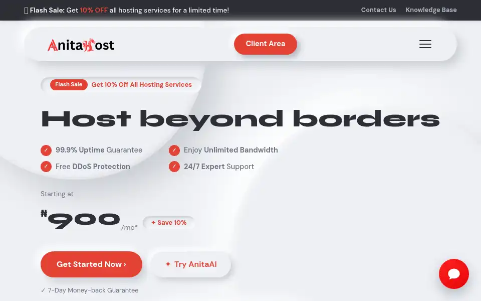 Screenshot of anitahost.com