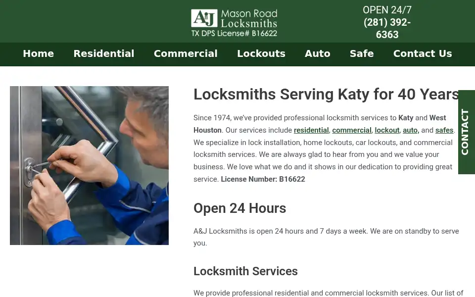 Screenshot of anjlocksmiths.com
