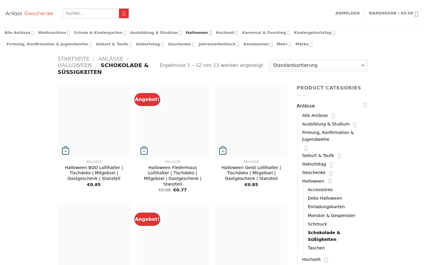 Screenshot of anlassgeschenke.com