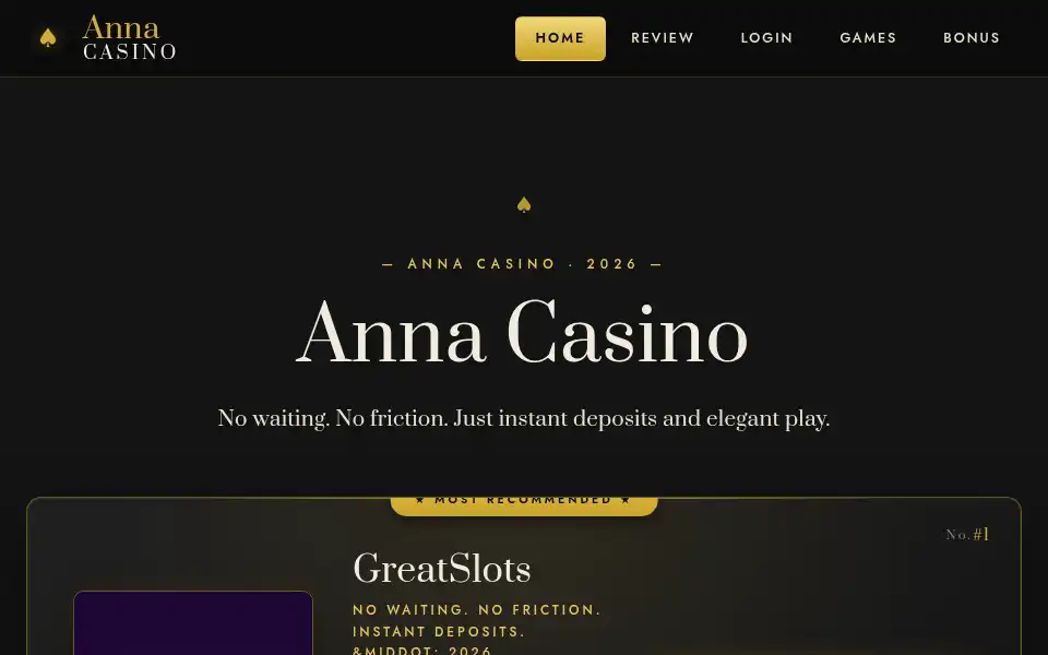 Screenshot of annacasino.net