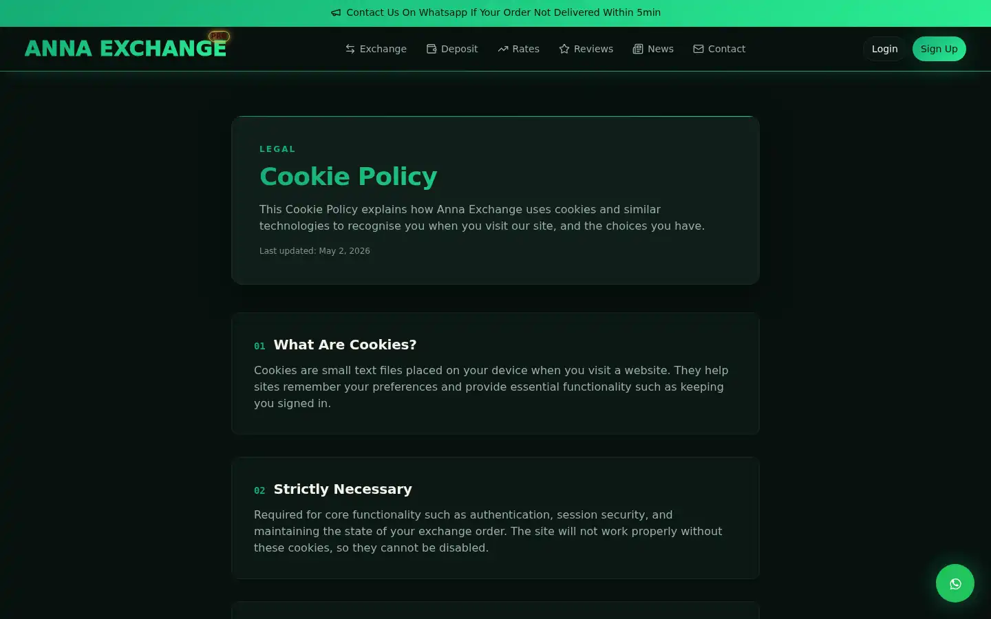 Screenshot of annaexchanger.com