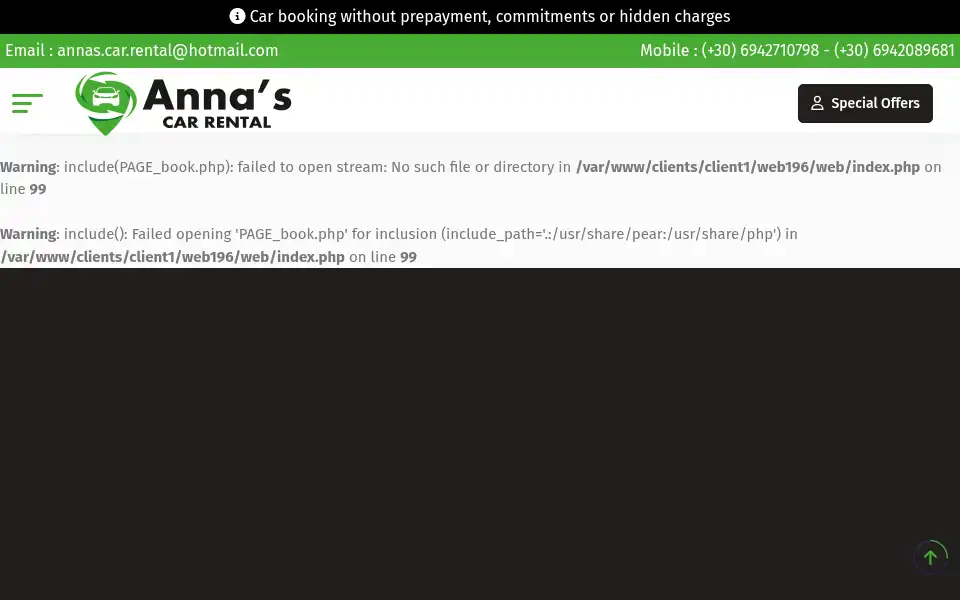 Screenshot of annascarrental.gr