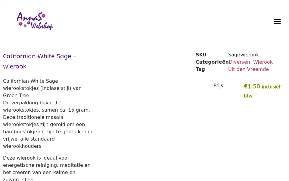 Screenshot of annaswebshop.nl