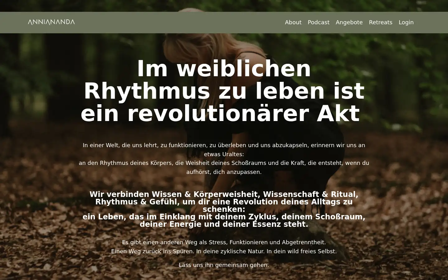 Screenshot of anniananda.com