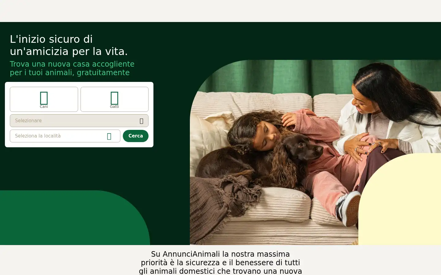 Screenshot of annuncianimali.it