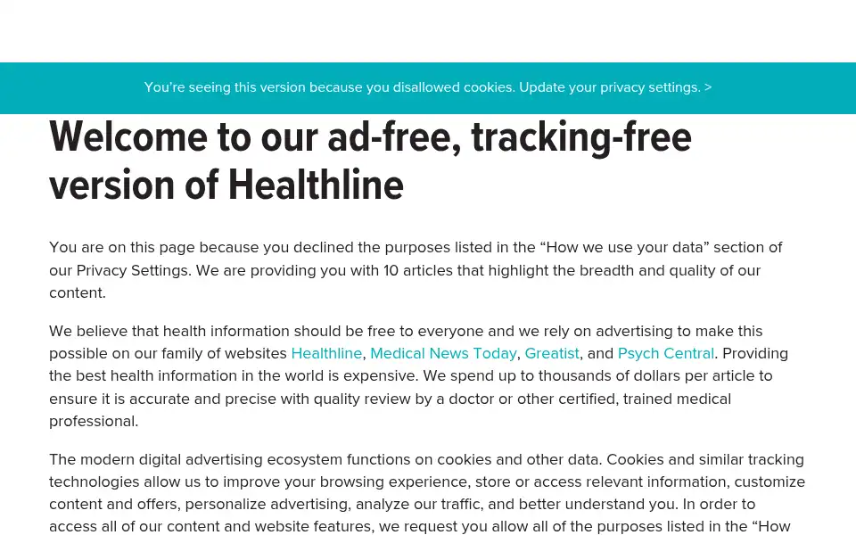 Screenshot of anon.healthline.com