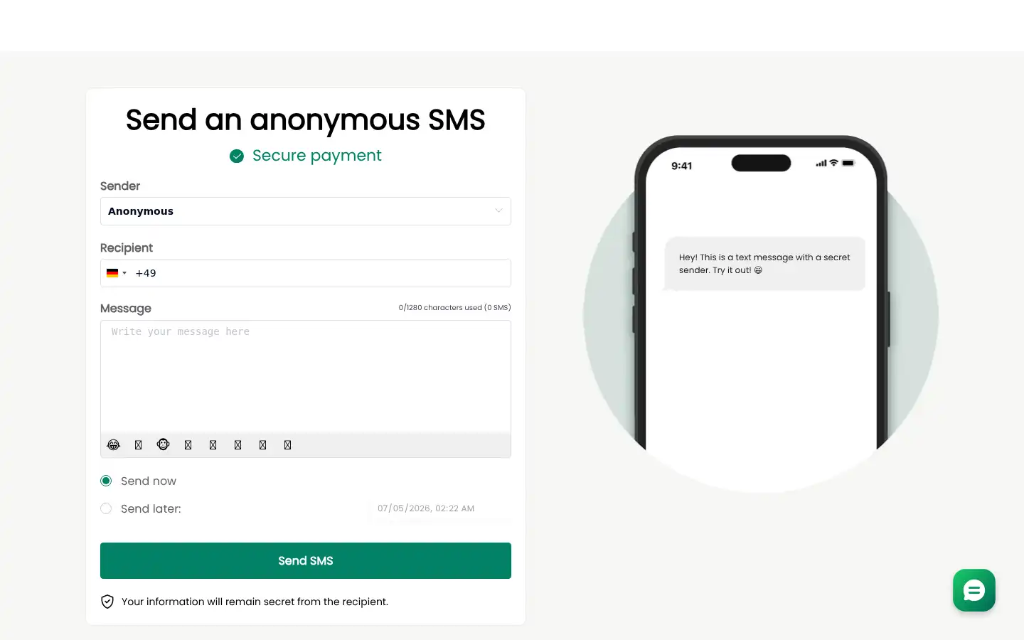 Screenshot of anontexter.com