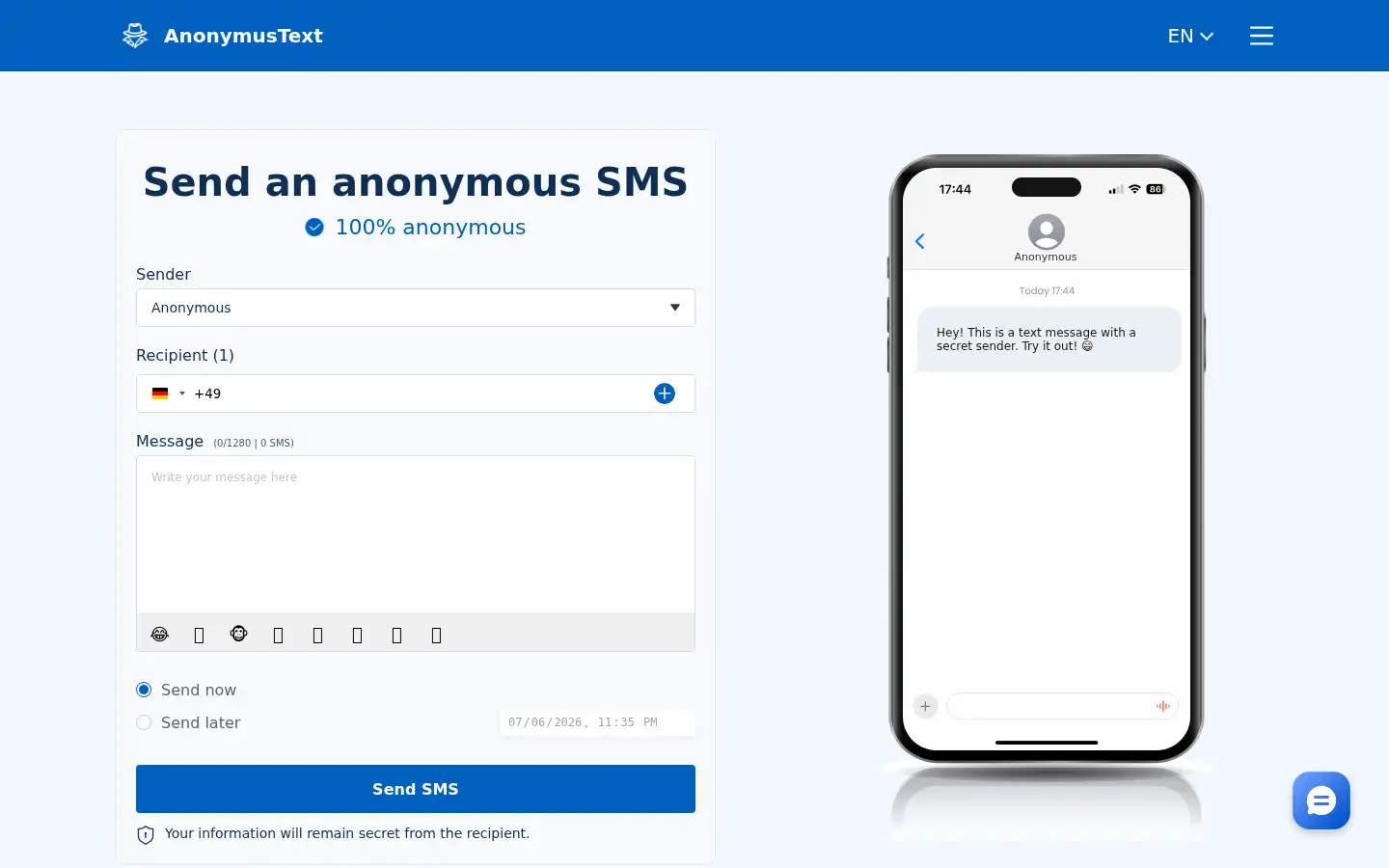 Screenshot of anonymustext.vip