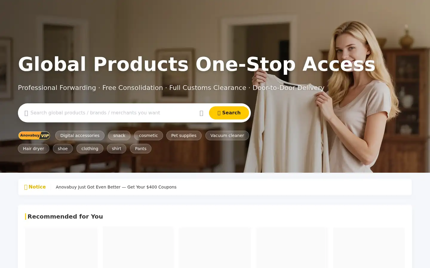 Screenshot of anovabuy.com