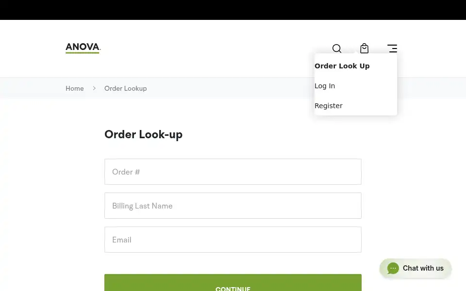 Screenshot of anovafurnishings.com