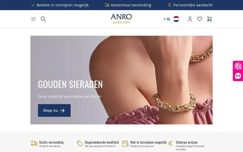 Screenshot of anrojuweliers.nl